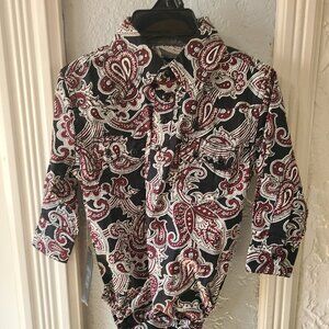 NWT Infant boy Cody James  Pearl Snap onesie Size 6-9M long sleeved